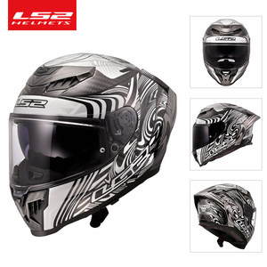 Casco de Motocicleta <span class=keywords><strong>LS2</strong></span> con Certificación ECE, Cobertura Total, <span class=keywords><strong>Fibra</strong></span> de Carbono, Unisex, Doble Visera, para Carreras, Cuatro Estaciones, Antivaho, Alerón Grande, FF807 - Product Image 3