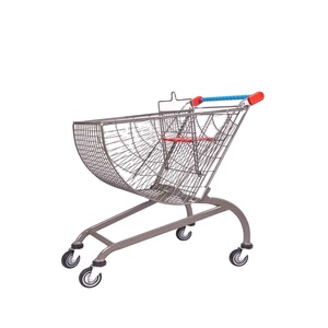 Chariot de courses en acier galvanisé durable avec roues en PU de 4 pouces pour supermarchés et entrepôts, vente en gros et au détail - Product Image 6