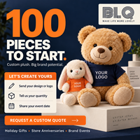 Jouets en peluche personnalisés en gros avec logo pour cadeaux d'entreprise, promotions de fin d'année et anniversaires de magasin, MOQ 100 pièces