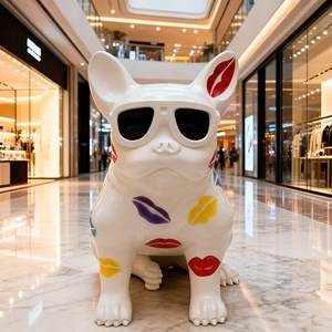 CS078 High Strength Art Fiberglass Cartoon Lion Sculpture Outdoor Indoor <b>Decorative</b> Statue for Restaurant Entrance - Product Image 2