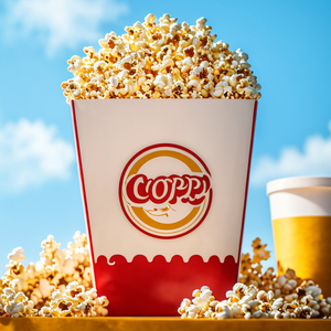 Tùy chỉnh nhỏ kích thước lớn bỏng ngô xô sinh thái PLA tráng sọc đồng bằng Cinema Movie Night Đảng Takeaway bao bì thực phẩm hộp - Product Image 1