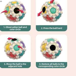 Hand <span class=keywords><strong>massage</strong></span> gerät Zappeln Spielzeug 2 in 1 Blinklicht Marienkäfer Roller Relax Therapie Fingers pitze Dekompression Regenbogen Ball Spielzeug - Product Image 4