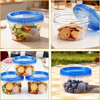 Contenants de stockage pour congélateur de 16 oz, 24 oz, 32 oz, contenants de stockage alimentaire en plastique hermétiques avec couvercles à visser, contenants pour soupe, préparation de repas
