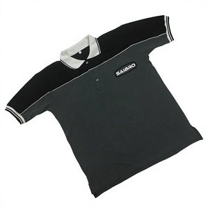 Polo de Manga Corta para Hombre Saibro, Corte Regular, Tejido de Poliéster, Estilo Deportivo, Ribete en Contraste, Logotipo Frontal, Negro - Product Image 4