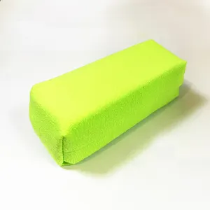 Neon màu xanh lá cây xe chi tiết tự động chi tiết Lớp phủ gốm sợi nhỏ da lộn bọt xốp Applicator pad với nhựa lót