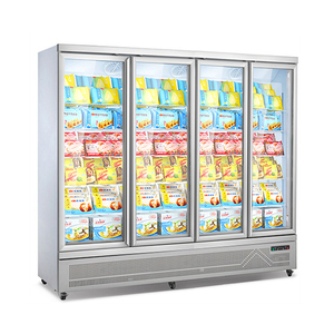 Réfrigérateur vertical de haute qualité pour épicerie, avec 4 portes vitrées, pour la présentation de gelato et de crème glacée, et congélateur - Product Image 3