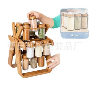 Estante giratorio de madera para especias con diseño de noria, 8 niveles, almacenamiento hermético para condimentos de cocina, uso en escritorio. - Product Image 4