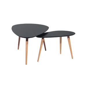 2 커피 테이블의 다이닝 가구 세트 거실 중첩 삼각형 테이블을위한 현대 미니멀리스트 사이드 테이블