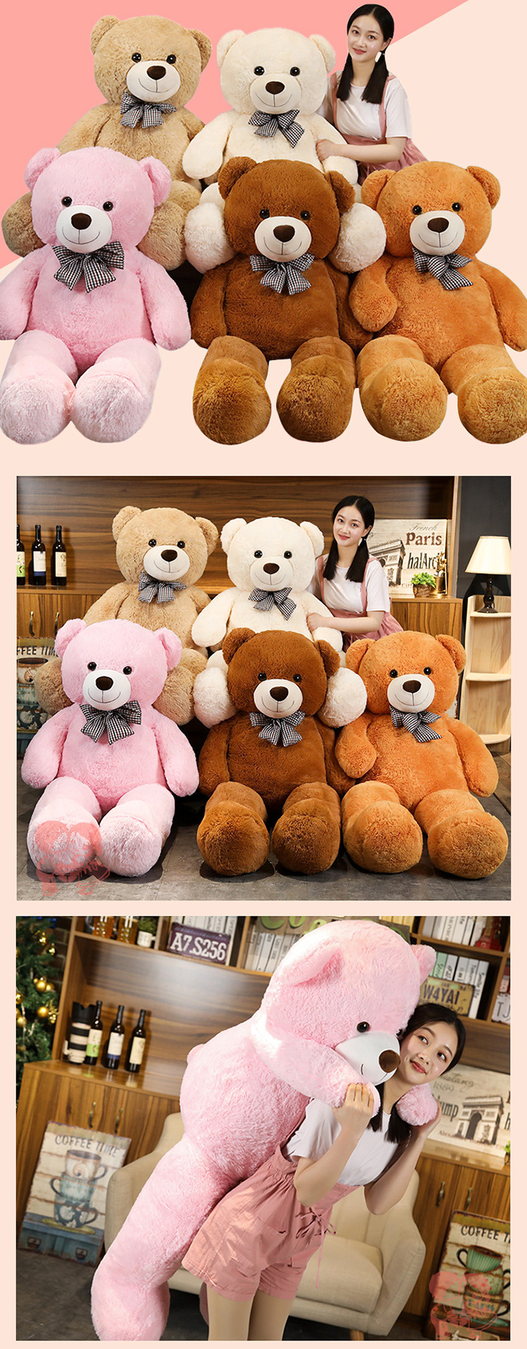 24in/60cm plush toys teddy bear skin semi-finished doll white kawaii soft toys for baby children girlfriend gift