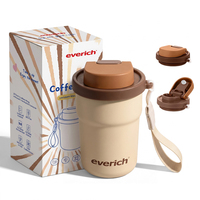 Tasse à café isotherme en acier inoxydable de 370 ml avec logo personnalisé, grande capacité, résistante à l'ébullition, garde au chaud/au froid 12H, anti-fuite