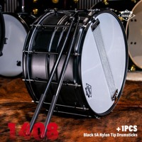 Caisse claire Beatello 14x8 pouces à basses fréquences |   Coque en acier noir carbone avec têtes en PVC et bâtons en nylon |   Projection puissante de poing