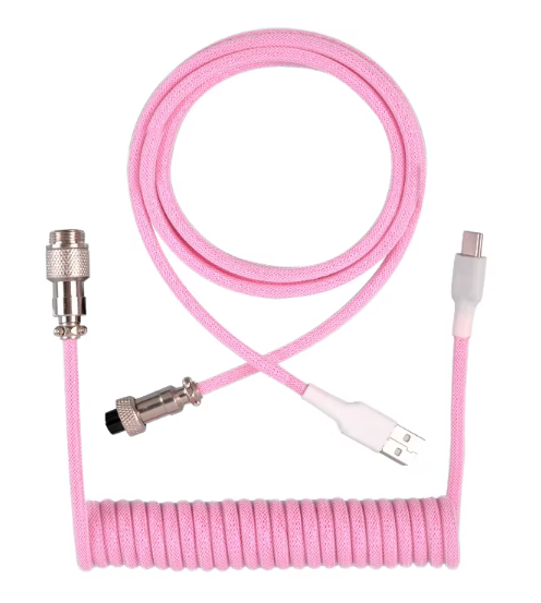 Factory OEM Color Aviation Plug USB Type C 3M Data Cable Game Mechanical Keyboard Cable Aviation Spring Keyboard Coiled Cable