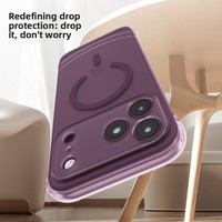 Coque de téléphone magnétique antichoc en TPU compatible pour iPhone 17/18 Pro Max avec fonction AI et protection des touches