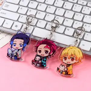 Custom Anime Demon Slayer Acrylic Keychain Promotional Cartoon Acrylic Epoxy Keychain