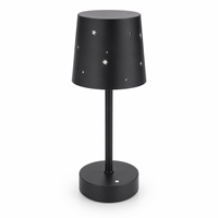 Lampe de table rechargeable à intensité variable par toucher, motif étoile découpée, ABS+Fer, USB-C, 3 températures de couleur, veilleuse de chevet, cadeau