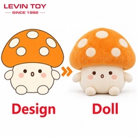 Peluche personnalisée en forme de champignon mignon, peluche orange à pois, poupée en peluche, mascotte promotionnelle, cadeau, usine de jouets en peluche