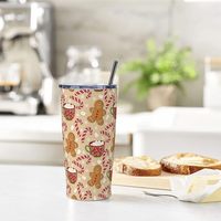 Gobelet isotherme de Noël de 20 oz avec couvercle, tasse à café de voyage à double paroi isolée sous vide pour boissons chaudes et froides