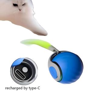 Luxury Rechargeable Interactive Movement Pet Ball Toys Self Rolling for <b>Cats</b> Silicone Material Smart Exercise Toys - Product Image 5