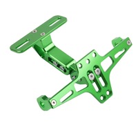 Support de plaque d'immatriculation universel pour moto avec LED réglable en alliage d'aluminium CNC brillant