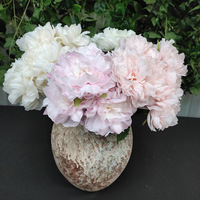 Bouquet de pivoines artificielles sans feuilles, cinq têtes, pour décoration intérieure, fleurs artificielles pour aménagement de lieux de mariage et accessoires