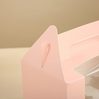 Boîtes à cupcakes pliables recyclables avec fenêtre en PET gaufrée et poignée pour l'emballage alimentaire de boulangerie