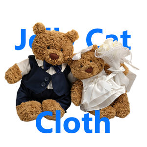 Ropa <span class=keywords><strong>para</strong></span> Muñeco de Peluche Oso de Barcelona de 28cm, 36cm, 47cm - Traje Azul Oscuro con Vestido de Novia de Satén <span class=keywords><strong>para</strong></span> JellyCatt - Product Image 1