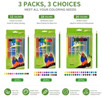 Ensemble de crayons de couleur 12/18/24 couleurs, crayons à base d'huile spéciaux pour les enfants, les élèves du primaire, les étudiants, fabrication en gros par le fabricant