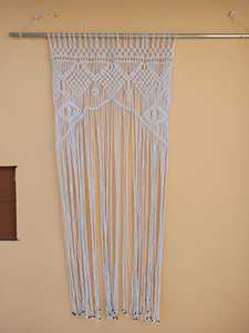 Tapisserie murale en macramé blanc, rideau décoratif fait à la main pour salon, chambre à coucher, entrée - Product Image 6