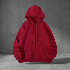 CUSTOM APPAREL Unisex Winter Printed <b>Zip</b>-<b>Up</b> <b>Hoodie</b> Loose Knit Breathable Polyester/Cotton Pullover Hooded Sweatshirt - Product Image 1