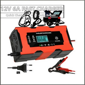 Caricabatterie per <span class=keywords><strong>Auto</strong></span> al Piombo-Acido con Display Digitale Touch Screen 12V, Caricatore Intelligente ad Alta Prestazione con Riparazione a Impulsi Personalizzabile - Product Image 1