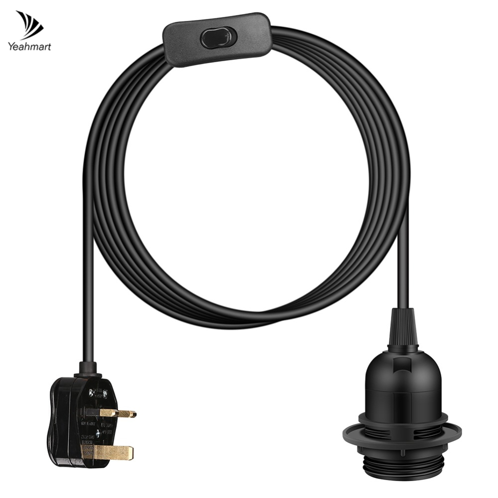 Sunssy Ceiling Pendant Light Fitting E27 Screw Lamp Bases UK Plug Switch Suspended Lock Ring 2 Core Extension Cable Lighting