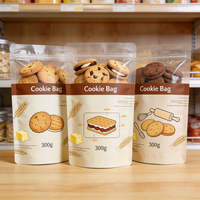 Sacs en plastique personnalisés imprimés en gros, finition mate 250g, résistants à l'humidité avec fenêtre, pour emballage de bonbons et biscuits