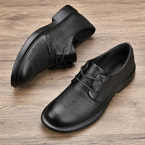 Chaussures bateau pour hommes en cuir véritable, respirantes, à lacets, bout rond, semelle intermédiaire en EVA, semelle extérieure en caoutchouc - Product Image 3