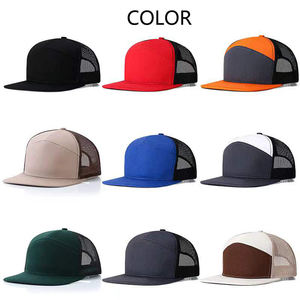 Custom Embroidered Logo <b>Men</b> Blank Gorras Sport <b>Cap</b> 7 Panel <b>Flat</b> Brim Unisex Fashion Hip Hop Snapback Mesh Hat <b>Caps</b> - Product Image 6