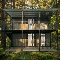Maison conteneur pliable à double aile contemporaine personnalisable avec panneaux sandwich, installation rapide en acier
