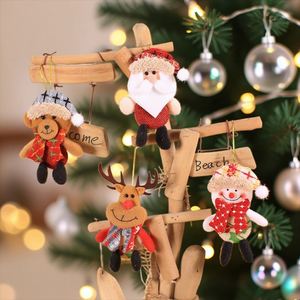 Pendentifs suspendus en lin et peluche, Père Noël, bonhomme de neige, renne, décorations de Noël pour la maison, décoration d'arbre de Noël intérieur - Product Image 2