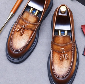 Zapatos Formales de Negocios de Lujo para Hombre, Diseño Nuevo, de Cuero Genuino, Punta Cerrada, Sin Cordones, Impermeables, Ligeros, Alta Demanda - Product Image 1