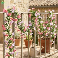 Guirlande de glycine artificielle en soie et eucalyptus en plastique, pour décoration murale, maison, fêtes, mariages et jardin