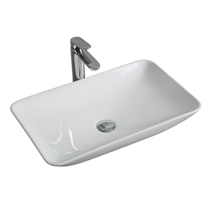 Modern Large Rectangular Porcelain Ceramic Sink Drainer Single Hole Easy Clean Environmental Glaze for Hotel/Villa <strong>Hand</strong> <strong>Wash</strong> - Product Image 2