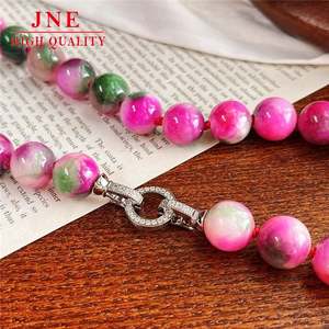 12 ، اليشم جميل البطيخ التورمالين قلادة معقودة مسحوق زهر الكرز - Product Image 3