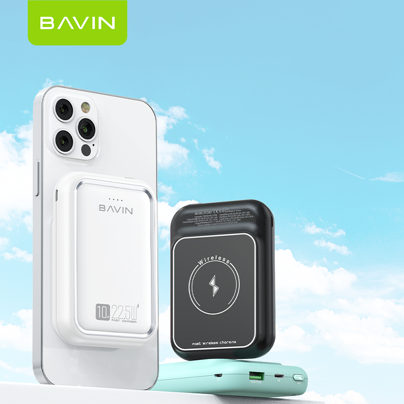 BAVIN Harga Grosir Kustom Portabel QC3.0 Pengisian Cepat 10000Mah Power Bank Pengisi Ransel Nirkabel untuk Ponsel PC061