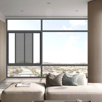Modernes 3-Spuriges Aluminiumlegierungs-Sicherheits-Schiebefenster Edelstahl Niedrig-Emissionsglas Magnetische Horizontale Jalousie Küche Bad
