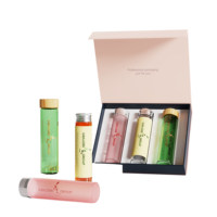 Tubes en verre cylindriques personnalisés de 1g, 2g, 3g, 5g, vert et rose, de qualité alimentaire, hermétiques, avec bouchon en aluminium ou en bois, pour l'emballage de sucre et de biscuits.