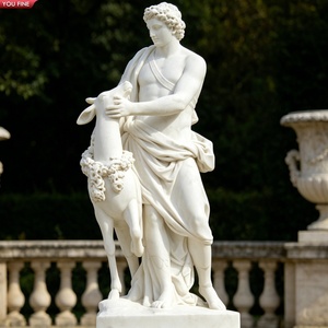 YOUFINE Estatua de Hebe Tallada a Mano en Mármol Blanco, Diosa de la Juventud Sosteniendo un Cáliz, para Decoración Formal de Jardín - Product Image 3