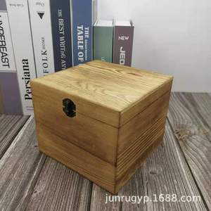 Caja de Almacenamiento de Madera Maciza Cuadrada de 19 cm con Logotipo Personalizable para Regalo, Empaque de Té - Product Image 1