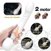 Großer AV-Vibrator Weibliche Masturbation G-Punkt Klitoris-Massage Vibrator 10 Vibrationen Heizstimulation Brustwarzen Sex-Vibrator