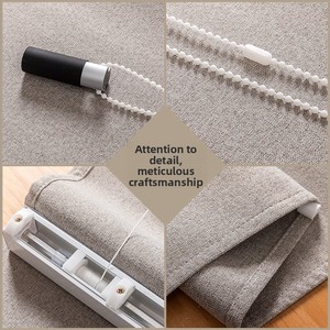 Stores à enroulement romains en polyester, occultants à 100%, style luxe léger, taille personnalisable, pour chambre, salon, baie vitrée et petite fenêtre - Product Image 2
