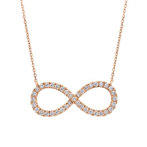 Luxury Lab Grown Diamond <b>Infinity</b> Necklace 14K 18K White Yellow <b>Rose</b> Gold Pave Setting Eternal Love Pendant Fine Jewelry - Product Image 3