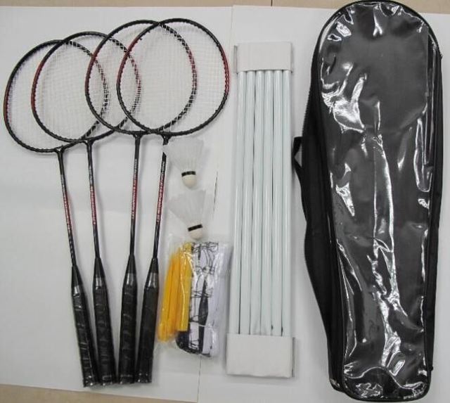 Badminton Volleyball Combo Set Lawn Game for Outdoor Backyard Beach Party Set with Carrying Case