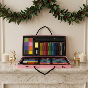 Ensemble <span class=keywords><strong>de</strong></span> peinture, <span class=keywords><strong>dessin</strong></span> et écriture pour enfants, 50 pièces, papier et crayons en bois, stylos à aquarelle, fournitures artistiques complètes, cadeau parfait - Product Image 4